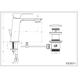 Set Paini Venti Miscelatore Lavabo + Bidet Piletta Clic-Clac Monoforo Cromato