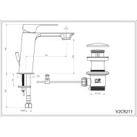 Paini Venti Miscelatore Lavabo Piletta Clic-Clac Monoforo Cromato