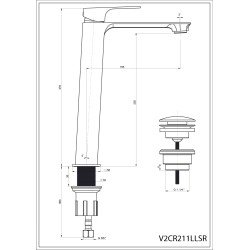 Paini Venti Miscelatore Lavabo Alto Piletta Clic-Clac Monoforo Cromato