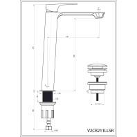 Paini Venti Miscelatore Lavabo Alto Piletta Clic-Clac Monoforo Cromato