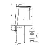 Paini Nove Miscelatore Lavabo Tipo Alto Piletta Clic-Clac Monoforo Cromato