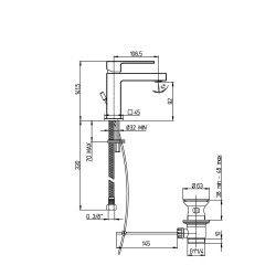 Paini Dax-LRS Miscelatore Lavabo Small Scarico Automatico 1"1/4 Monoforo Cromato