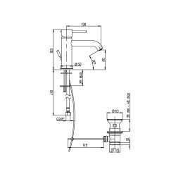 Paini Cox Open Miscelatore Lavabo Scarico Automatico 1"1/4 Monoforo Cromato