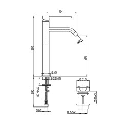 Paini Cox Miscelatore Lavabo Tipo Alto Piletta Clic-Clac Monoforo Cromato