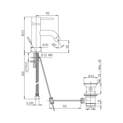 Paini Cox Miscelatore Lavabo Scarico Automatico 1"1/4 Monoforo Cromato