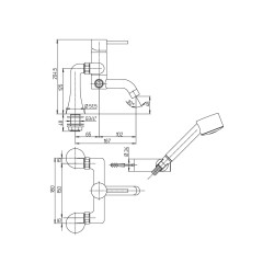 Paini Cox Miscelatore Vasca con Doccetta e Duplex Cromato