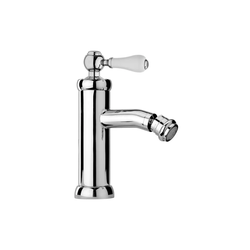 Paini Duomo Miscelatore Bidet Maniglia in Ceramica Scarico Automatico 1"1/4 Monoforo Cromato