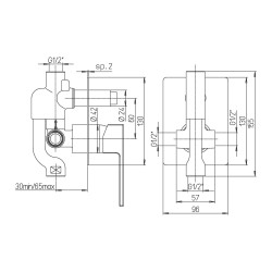 Paini Dax-R Miscelatore Doccia Incasso con Deviatore Rotativo Nero Opaco