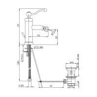 Paini Duomo Miscelatore Bidet Maniglia in Ceramica Scarico Automatico 1"1/4 Monoforo Cromato