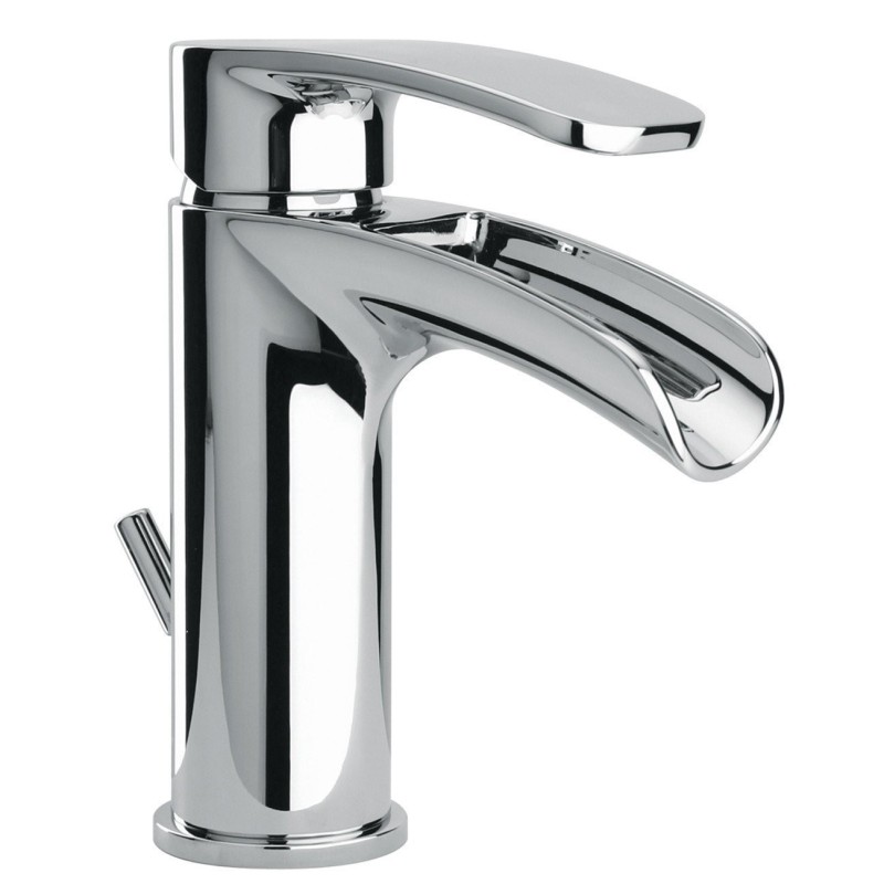 Paini Ovo Miscelatore Lavabo a Cascata Small Scarico Automatico 1"1/4 Monoforo Cromato