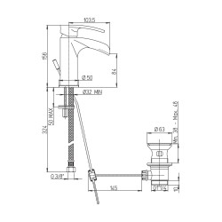 Paini Ovo Miscelatore Lavabo a Cascata Small Scarico Automatico 1"1/4 Monoforo Cromato