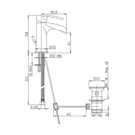 Paini Ovo Miscelatore Lavabo a Cascata Small Scarico Automatico 1"1/4 Monoforo Cromato