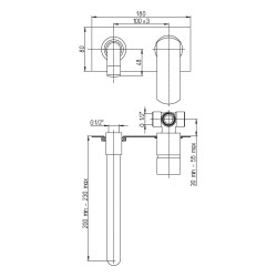 Paini Ovo Miscelatore Lavabo a Muro con Piastra Interasse 190mm Cromato