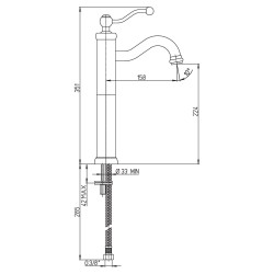 Paini Duomo Miscelatore Lavabo Alto Piletta Clic-Clac Monoforo Cromato