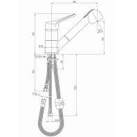 Paini Pilot Miscelatore Lavello o Lavatoio Basso con Doccetta Estraibile Cromato