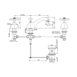 Paini Liberty Rubinetto Lavabo 3 Fori Basso Cromato