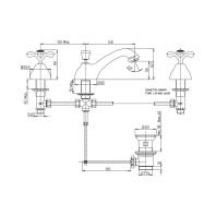 Paini Liberty Rubinetto Lavabo 3 Fori Basso Cromato