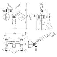 Paini Liberty Rubinetto Gruppo Vasca con Doccetta e Duplex Cromato