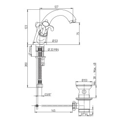 Paini Ornellaia Lavabo Monoblocco Ottone Antico