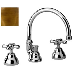 Paini Liberty Rubinetto Lavabo 3 Fori Alto Ottone Antico