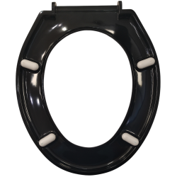 Sedile Wc Compatibile UNIVERSALE NERO Copriwater in Plastica Termoindurente Nero 45x37,3cm