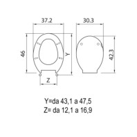 Sedile Wc Compatibile UNIVERSALE NERO Copriwater in Plastica Termoindurente Nero 45x37,3cm